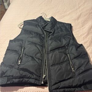New York & Company Gray and Black Puffer Vest